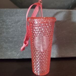 Starbucks Flamingo Pink Studded Keychain Ornament